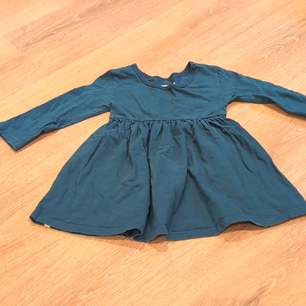 Mioche Kids Teal Twirl Long Sleeve Mini Dress